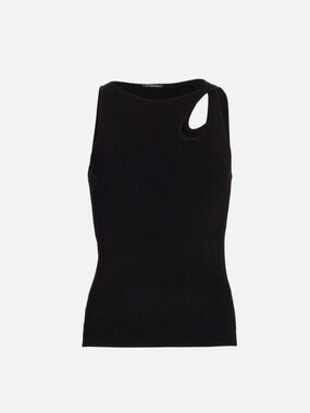 NWT Elie Tahari Black Tank Top with Cut Out Size M